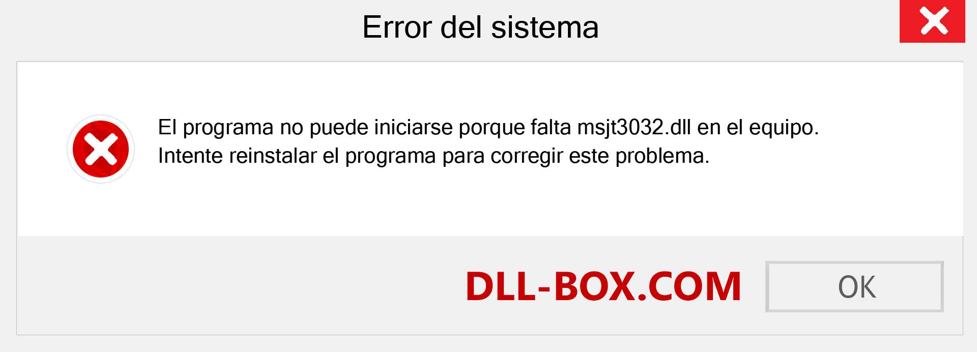 ¿Falta el archivo msjt3032.dll ?. Descargar para Windows 7, 8, 10 - Corregir msjt3032 dll Missing Error en Windows, fotos, imágenes