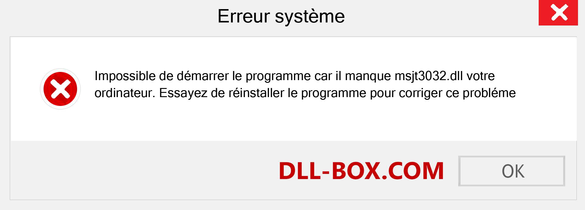 Le fichier msjt3032.dll est manquant ?. Télécharger pour Windows 7, 8, 10 - Correction de l'erreur manquante msjt3032 dll sur Windows, photos, images